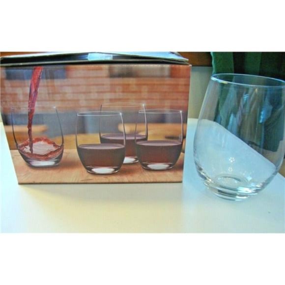 Wine Glasses Stemless CRYSTAL  CLEAR Wine Glass, 14-Ounce, Set of 4 - Picture 2 of 3